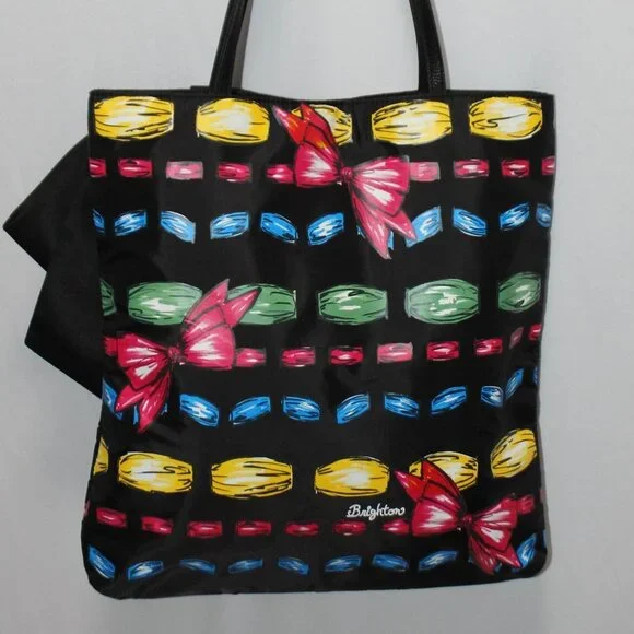 Brighton Take A Beau Big Bow Black Tote Shoulder Bag Purse - Picture 4 of 12